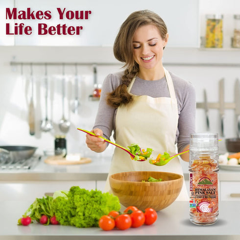 Pink Salt + Onion + Red Pepper Small Glass Grinder - 0.22 lbs. | Himalayan Chef